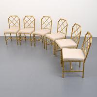 6 Faux Bamboo Dining Chairs, Manner of Mastercraft - Sold for $2,125 on 05-15-2021 (Lot 172).jpg